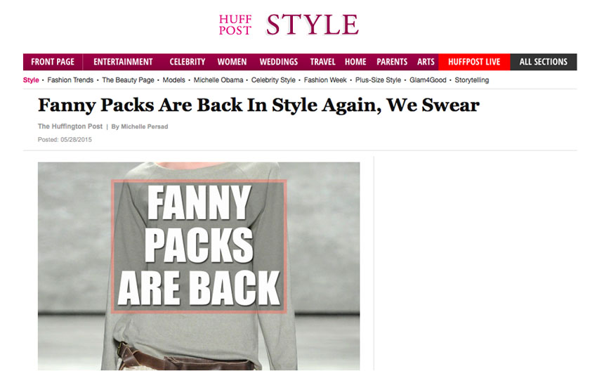 Fanny Packs Back in Style - The Huffington Post - Fashion trend 2015