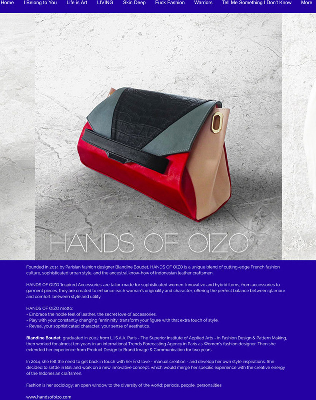 THE ROYAL OBSESSION Issue III - HANDS OF OIZO in the WARRIORS of tomorrow's fashion